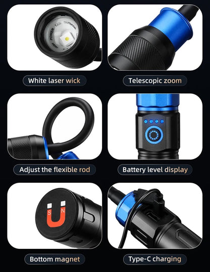 Genopladelig 360° Roterende LED-arbejdslygte