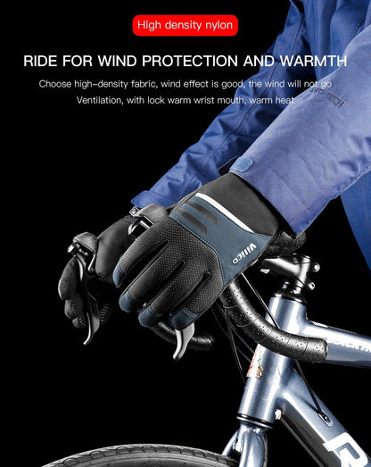Vinter Vandtætte Fleece Cykelhandsker med Touchskærm