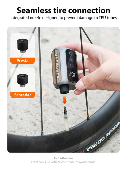 Genopladelig Trådløs Cykelpumpe med Højt Tryk