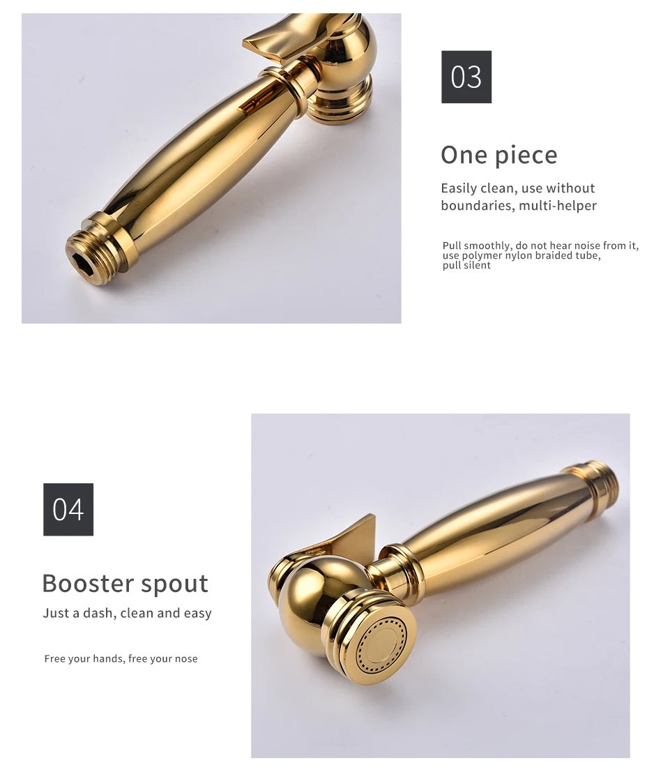 Håndholdt Bidetsprøjte i Messing i Guldfarve