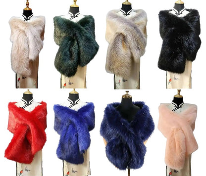 Vintersjal i Imiteret Pels til Kvinder