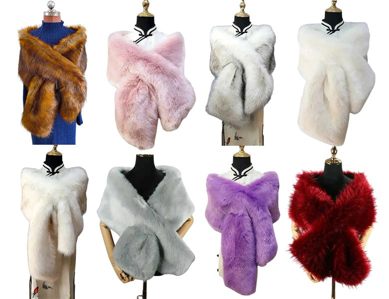 Vintersjal i Imiteret Pels til Kvinder