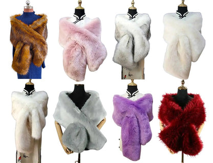 Vintersjal i Imiteret Pels til Kvinder