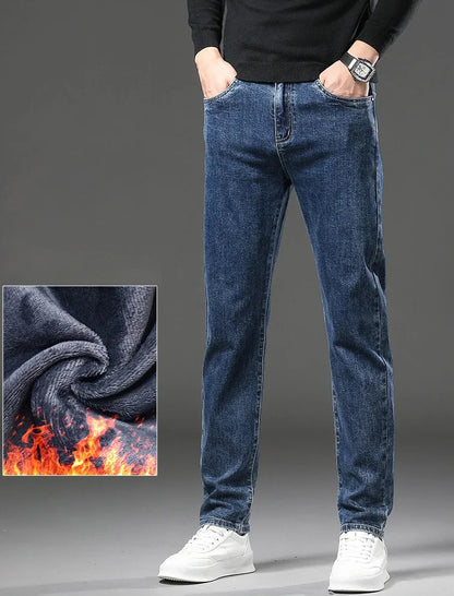 Herre Vinterfleece Denim Jeans