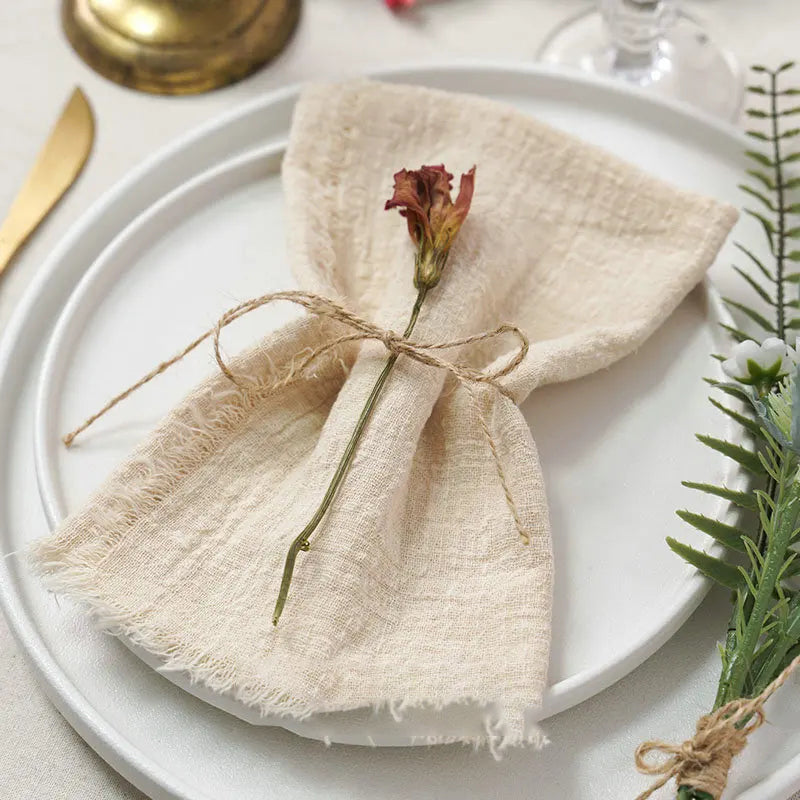 10 Stk. Vintage Bomuldsservietter til Bryllup og Fest