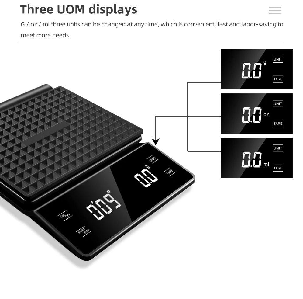 Digital Kaffevægt med Timer og LCD