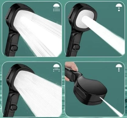 Opgrader Din Bruseoplevelse Med Dette Højtryksbrusehoved Med 3 Spraytilstande, Kraftigt Vandflow Samt Et Energi- Og Vandbesparende Design