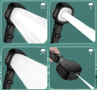 Opgrader Din Bruseoplevelse Med Dette Højtryksbrusehoved Med 3 Spraytilstande, Kraftigt Vandflow Samt Et Energi- Og Vandbesparende Design