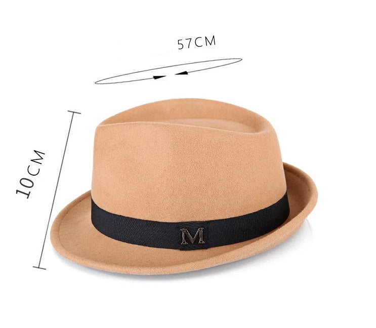Herre Tyk Varm Vinter Fedora Hat
