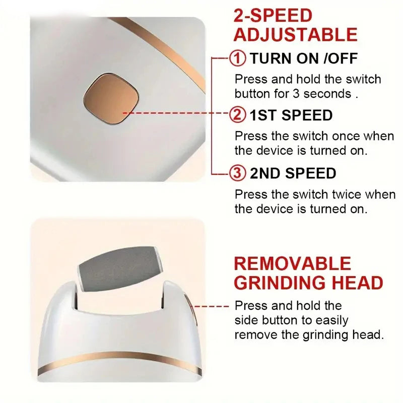 Genopladelig Elektrisk Fodfil til Fjernelse af Hård Hud