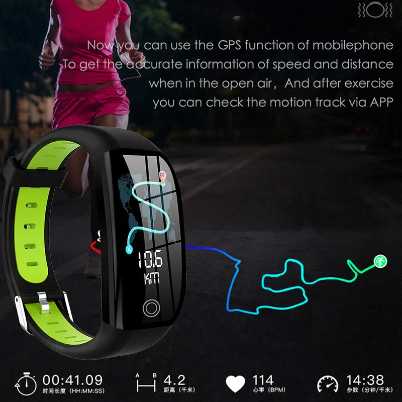 Vandtæt Smart Fitness Tracker – GPS, Puls, Blodtryk