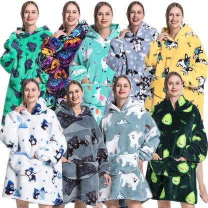 Varmt Oversize Sherpa Hættetæppe