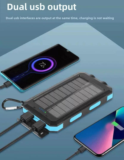 Bærbar Solcelle-Powerbank med Lys