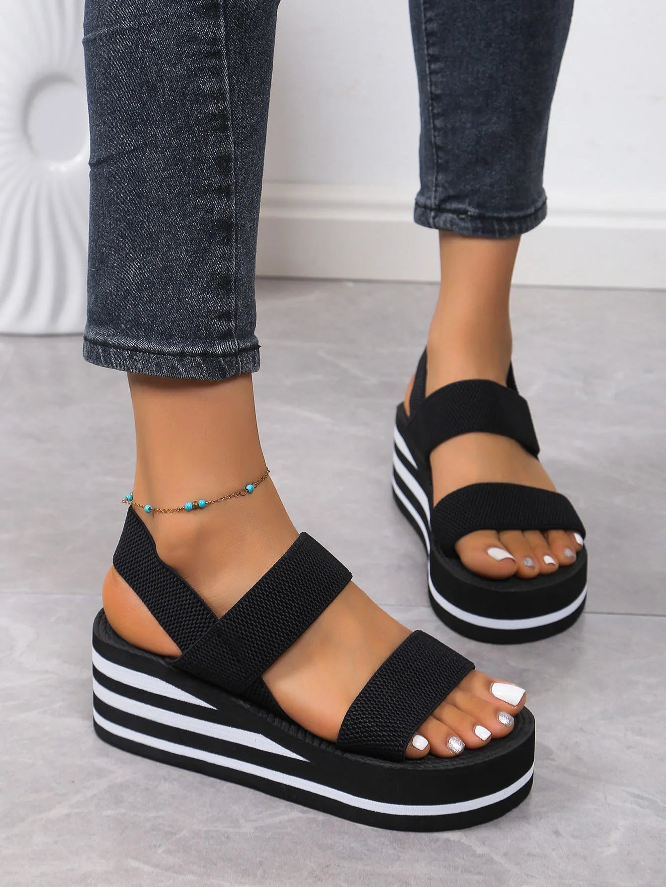 Lette Slingback-Sandaler med Kilehæl til Damer