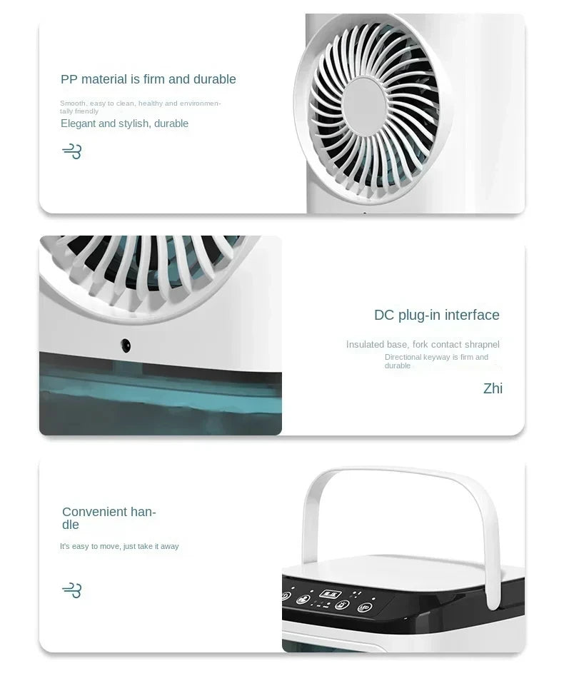 Lille Stille USB-skrivebordsventilator med Køletåge