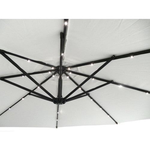 Elegant Udendørs Parasol med LED og Solcellepanel - Vælg mellem 300 cm eller 350 cm