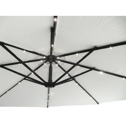 Elegant Udendørs Parasol med LED og Solcellepanel - Vælg mellem 300 cm eller 350 cm