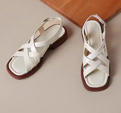 Lavhælede Sandaler med Firkantet Tå til Kvinder