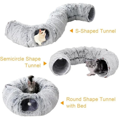 Fluffy Plys Kattetunnel Seng