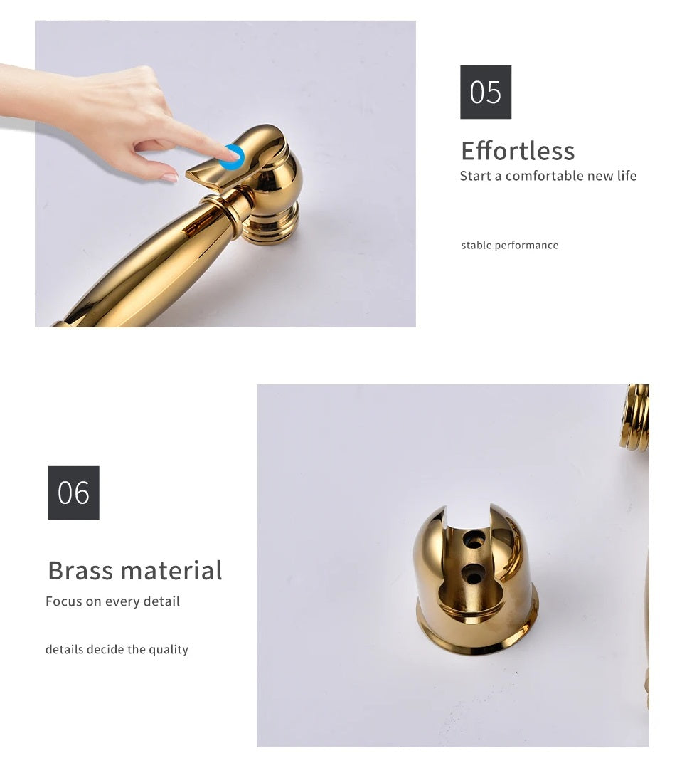 Håndholdt Bidetsprøjte i Messing i Guldfarve