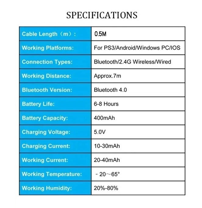 Trådløs Gamepad til PC, Mobil, PS3, Nintendo Switch