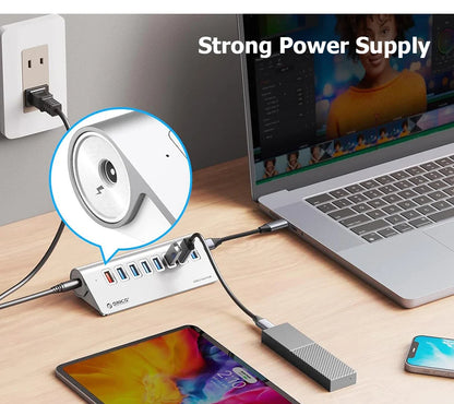 USB C Hub med PD60W Opladning og Flere Porte