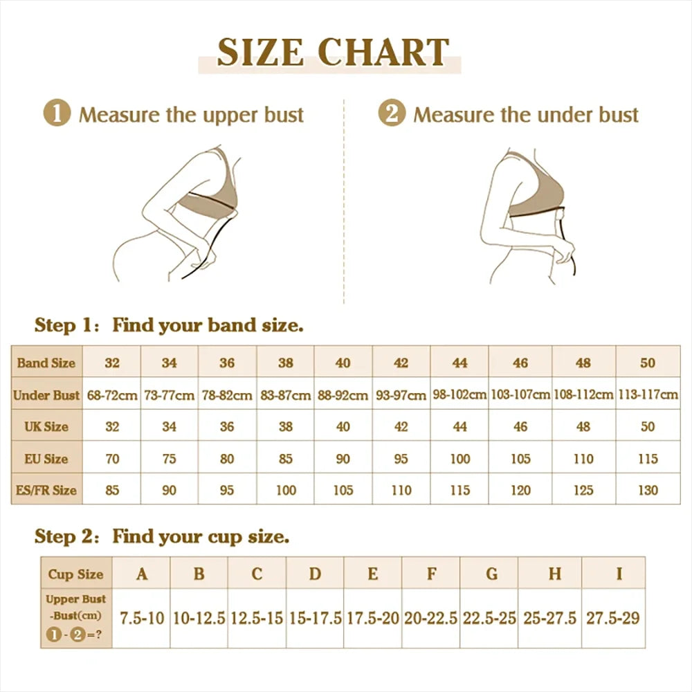 Plus Size Stropløs Push-Up BH til Stor Barm