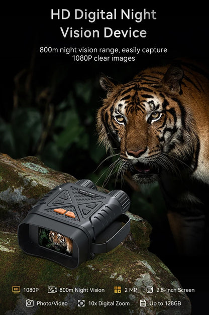 1080P Digital Nattekikkert 10x 800m med Stor Skærm