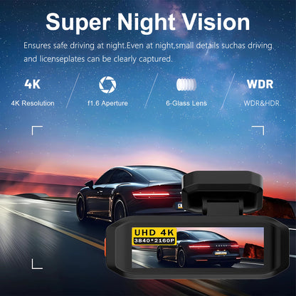 4K WiFi Dashcam med Front- og Bagkamera
