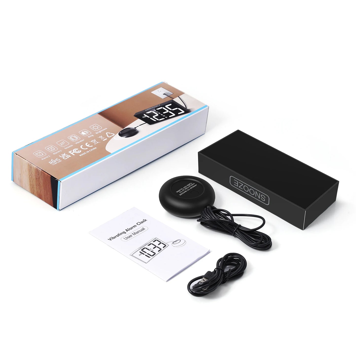 Højt Vibrerende Vækkeur med Sengeshaker