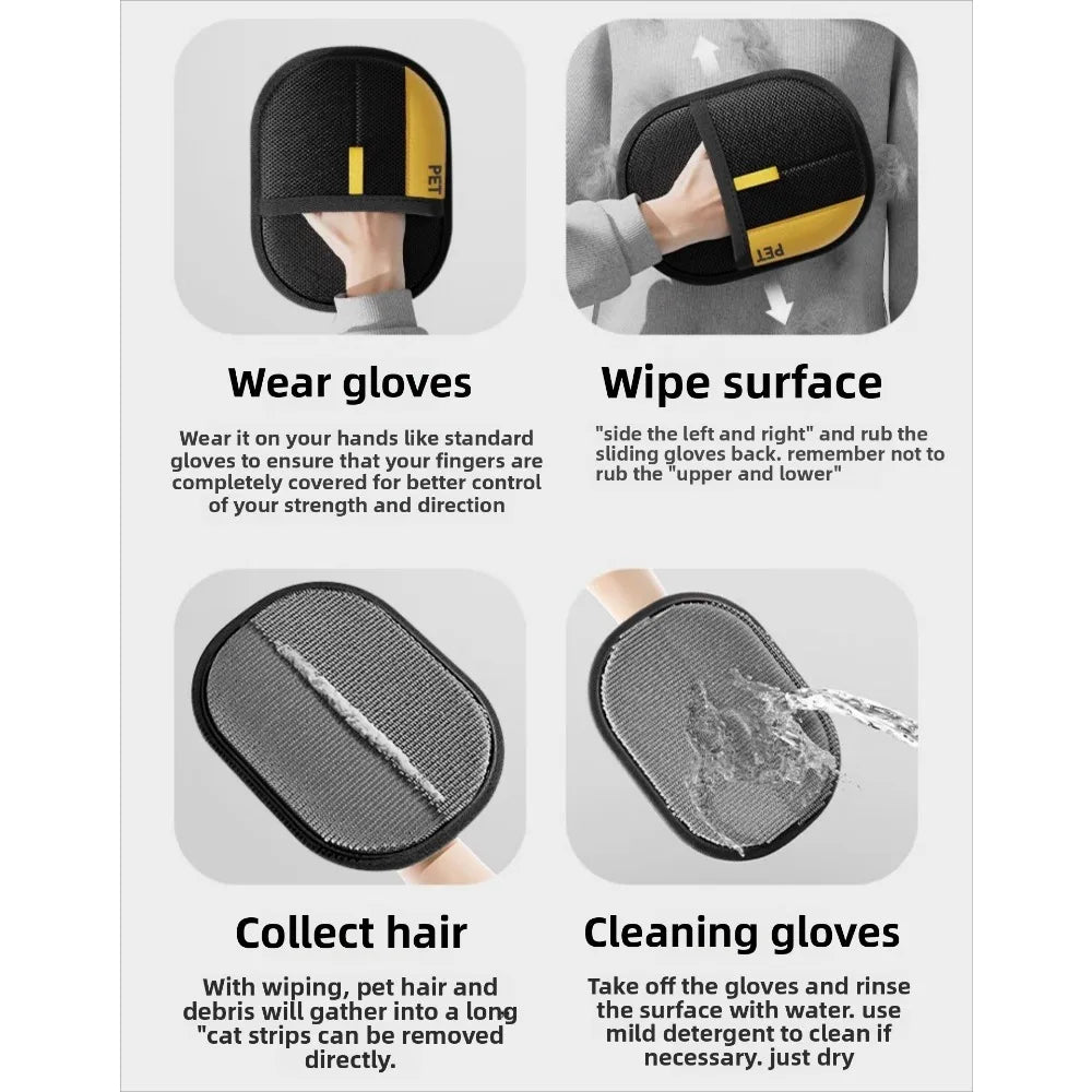 Genanvendelige Kæledyrshår Børstehandsker