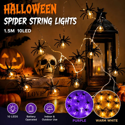 10 LED Spindellys til Halloween