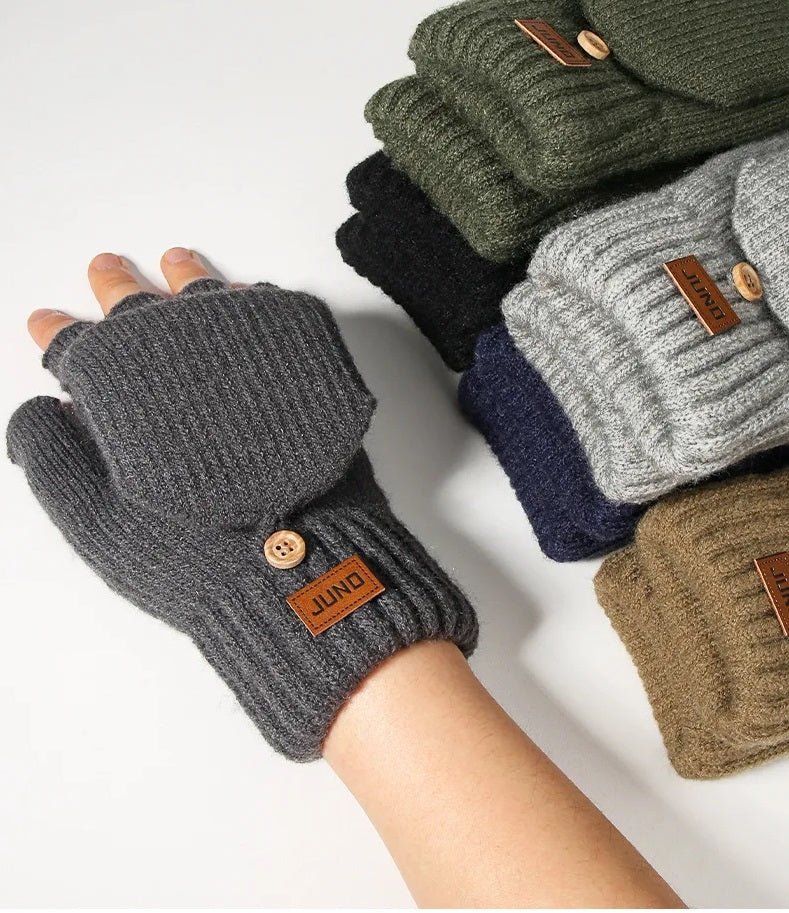 Varme Strikkede Halvfinger Vinterhandsker