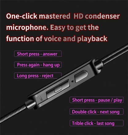 Kablede In-Ear Høretelefoner med Mikrofon og Bas