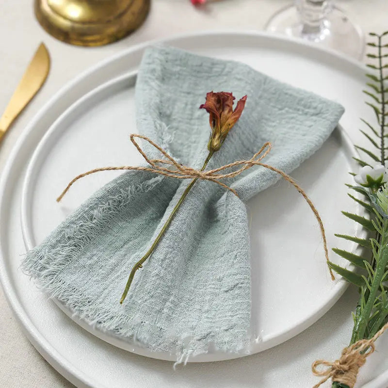 10 Stk. Vintage Bomuldsservietter til Bryllup og Fest