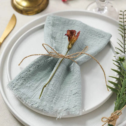 10 Stk. Vintage Bomuldsservietter til Bryllup og Fest