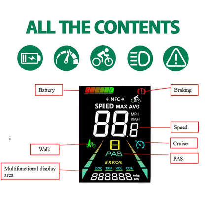 LCD-Display til Elektrisk Cykel og Elektrisk Løbehjul