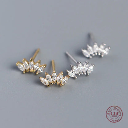 Ægte 925 Sterlingsølv Ørestikker med Krone-Design