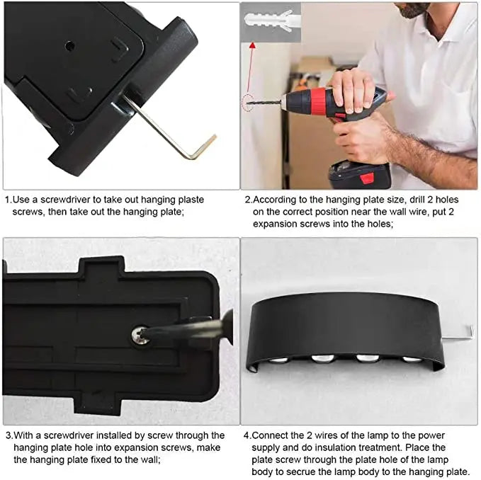 Moderne LED-Væglampe til Indendørs og Udendørs Brug