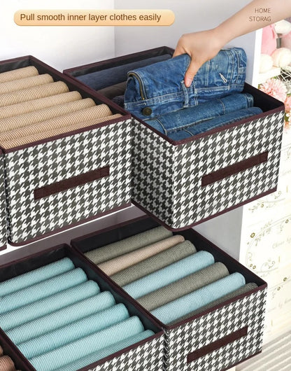 Sammenklappelig Linned Opbevaringsboks til Garderobe