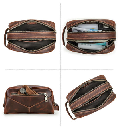 Herre Rejsetoilettaske i Ægte Læder