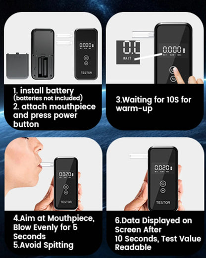 Professionel Bærbar Digital Alkometer med Display