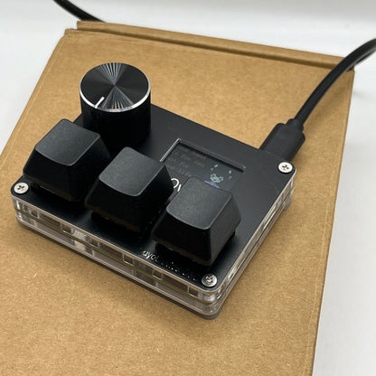 Mini Makrotastatur med Drejeknap, Skærm & Hurtigudløser