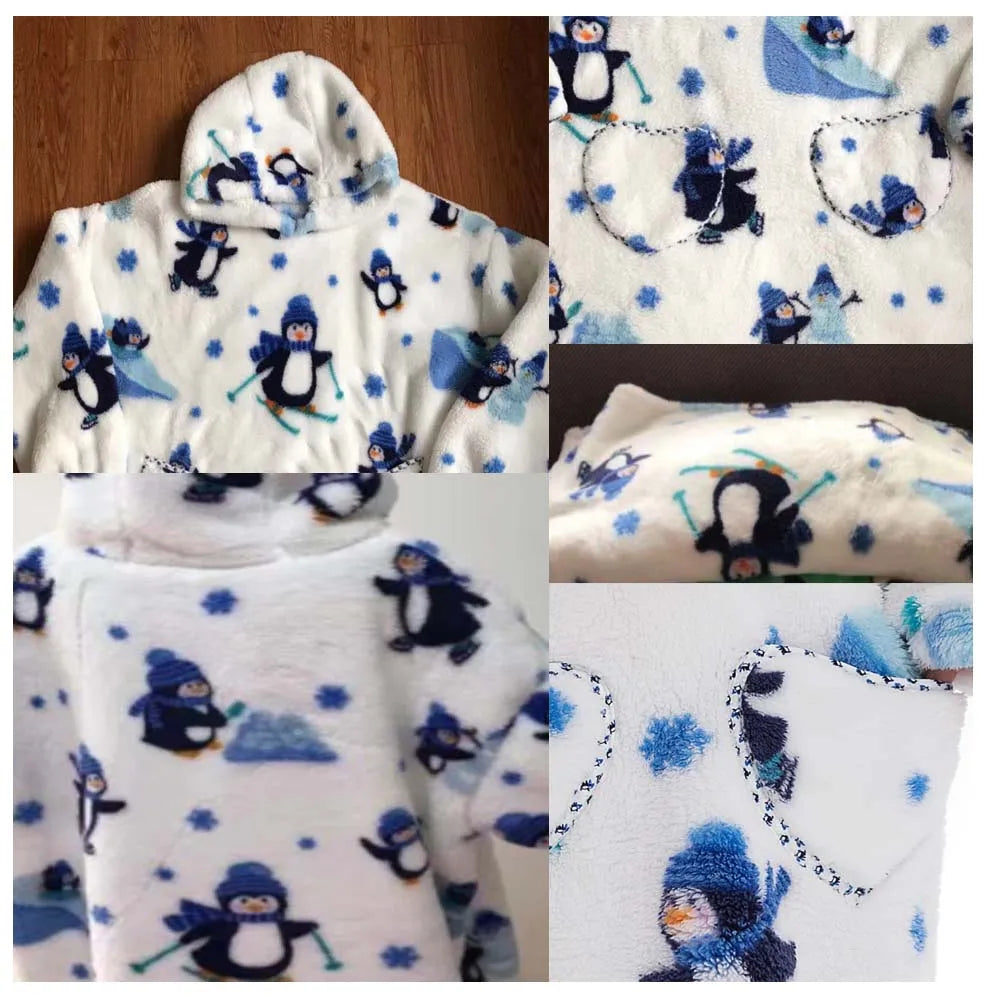 Varmt Oversize Sherpa Hættetæppe