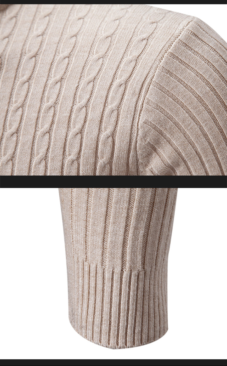 Varm Strikket Herretrøje med Rullekrave