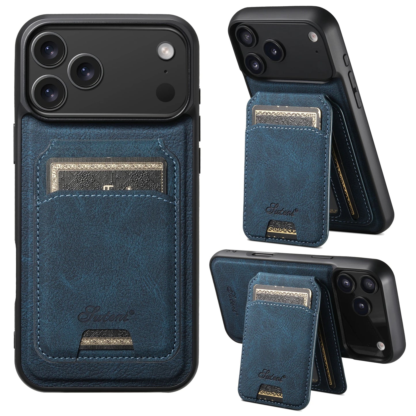 Telefoncover med Trådløs Opladning og Kortholder