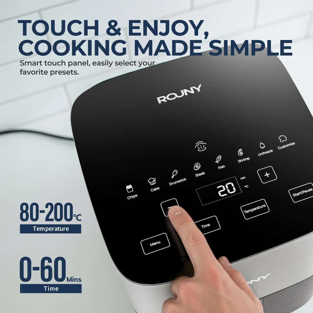 5L Airfryer med Touch-Betjening og Vindue