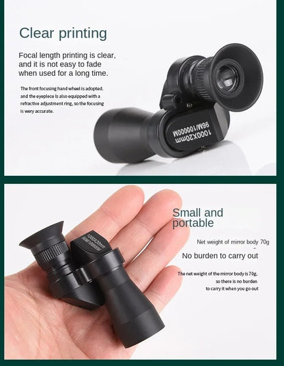 Bærbar Monokulær Kikkert med Høj Forstørrelse til Udendørs Brug