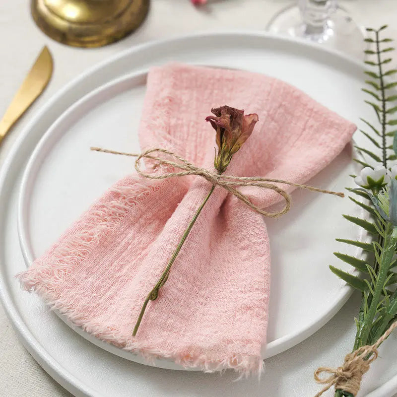 10 Stk. Vintage Bomuldsservietter til Bryllup og Fest