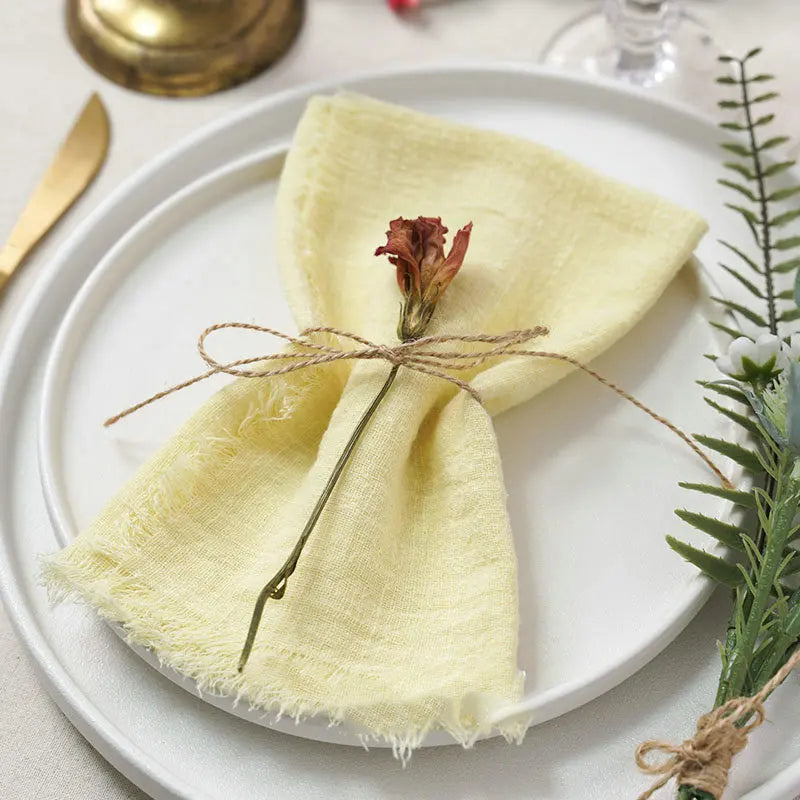 10 Stk. Vintage Bomuldsservietter til Bryllup og Fest